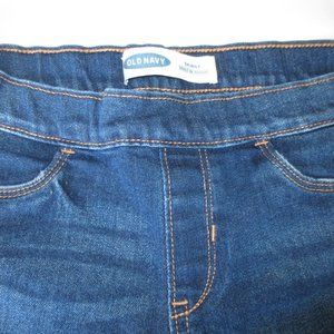 4/$14 OLD NAVY girls SKINNY jeans DARK BLUE denim DISTRESSED SIZE 10/12 LARGE